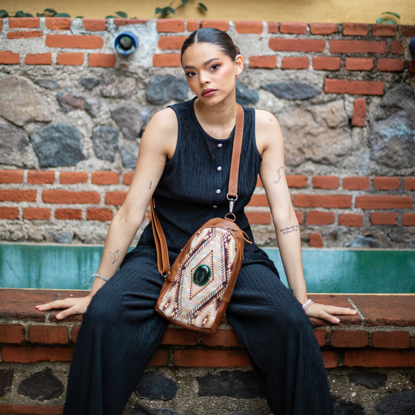 CROSSBODY SLING 2.0 - JADE - OOAK - CAFE - NO. 18231