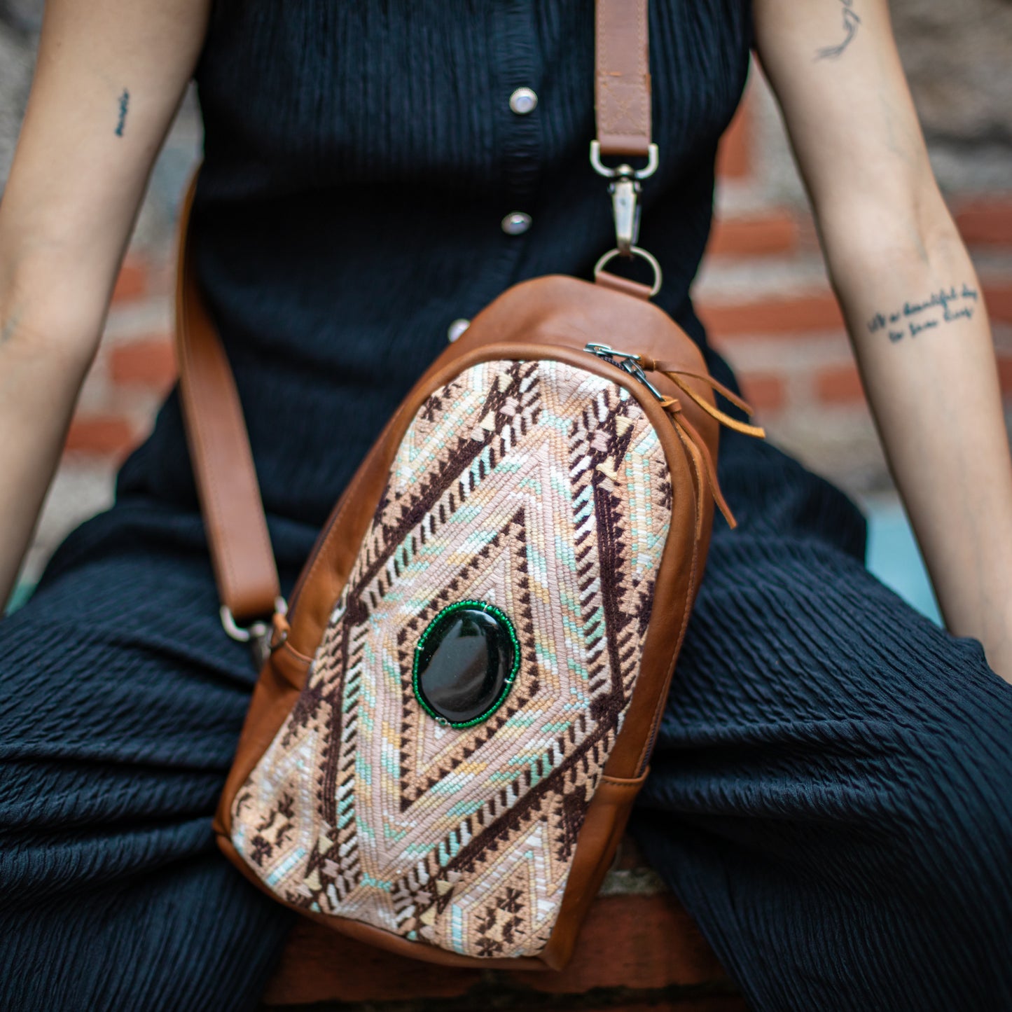 CROSSBODY SLING 2.0 - JADE - OOAK - CAFE - NO. 18231