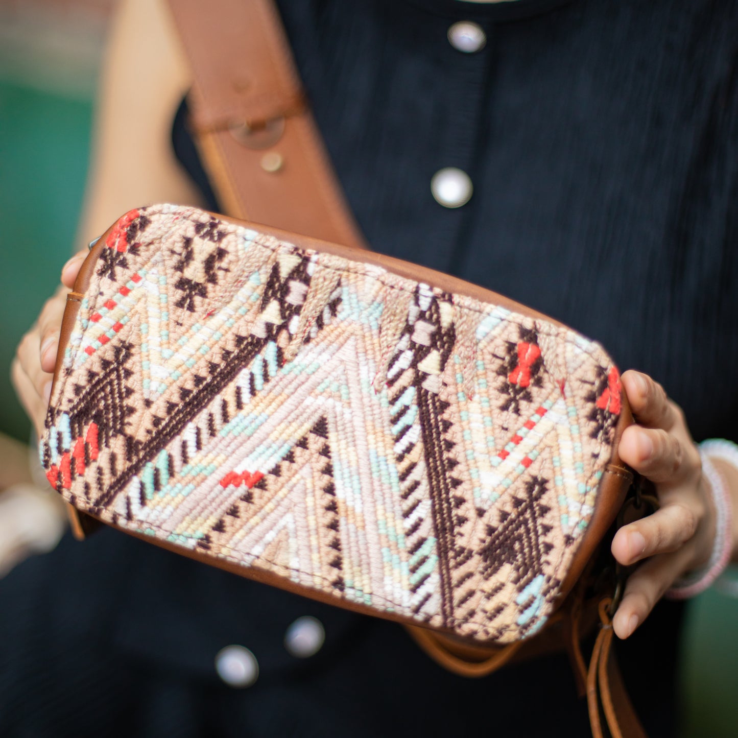 ESSENTIALS BAG - OOAK HUIPIL - CAFE - NO. 18244