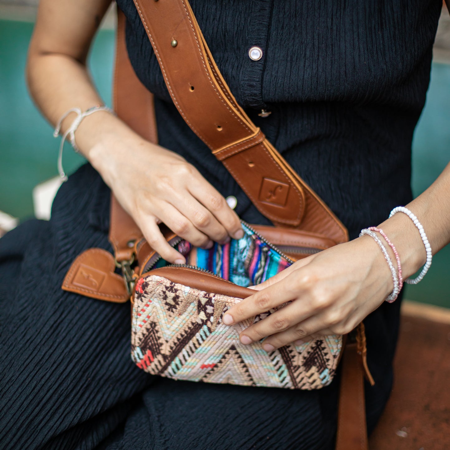 ESSENTIALS BAG - OOAK HUIPIL - CAFE - NO. 18244