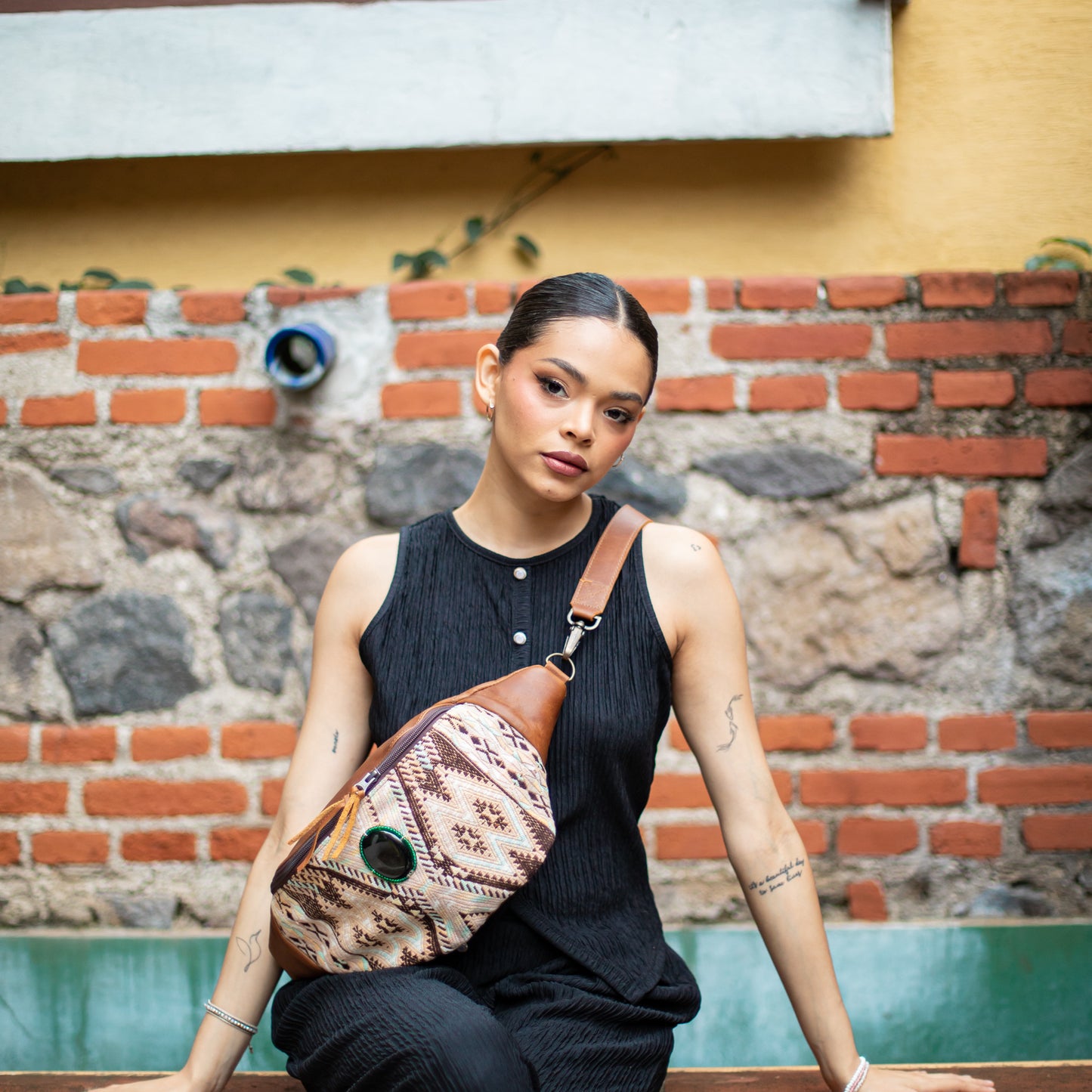 EL DON MANNY PACK WITH JADE - OOAK HUIPIL - CAFE - NO. 18240