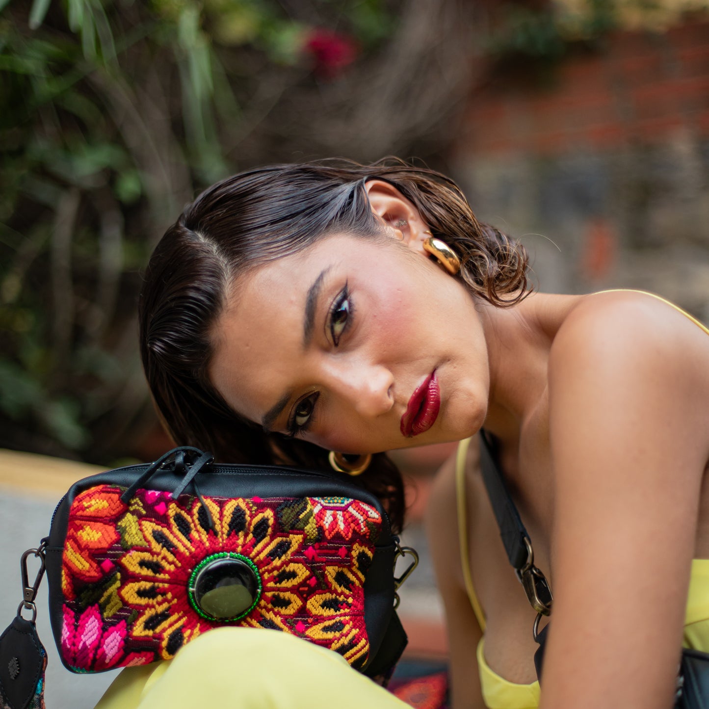 LARGE WANDER SET - JADE - OOAK HUIPIL - BLACK - NO. 18237