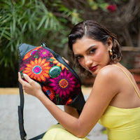 EL DON MANNY PACK WITH JADE - OOAK HUIPIL - BLACK - NO. 18239