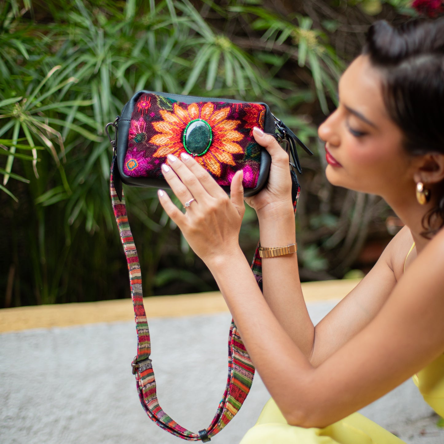 LARGE WANDER SET - JADE - OOAK HUIPIL - BLACK - NO. 18236