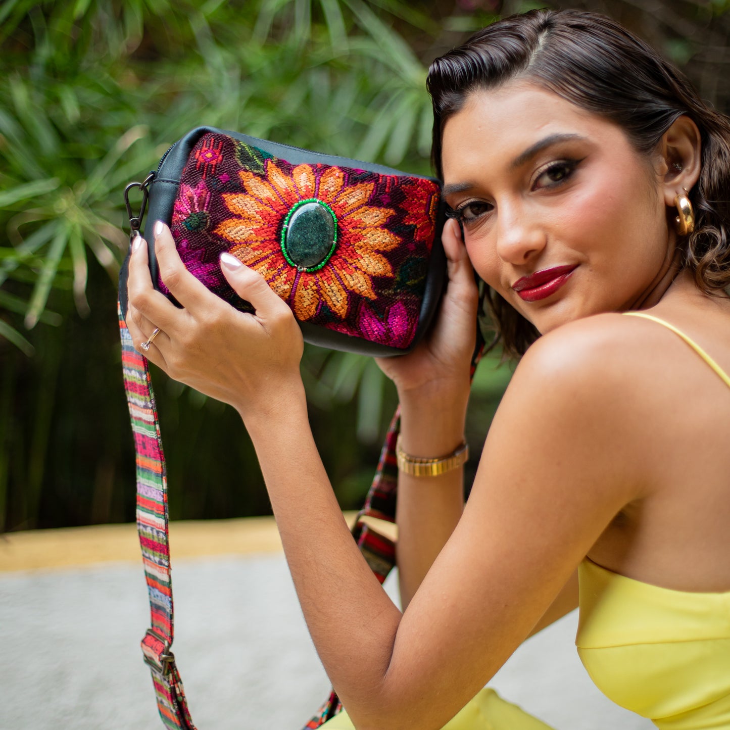 LARGE WANDER SET - JADE - OOAK HUIPIL - BLACK - NO. 18236