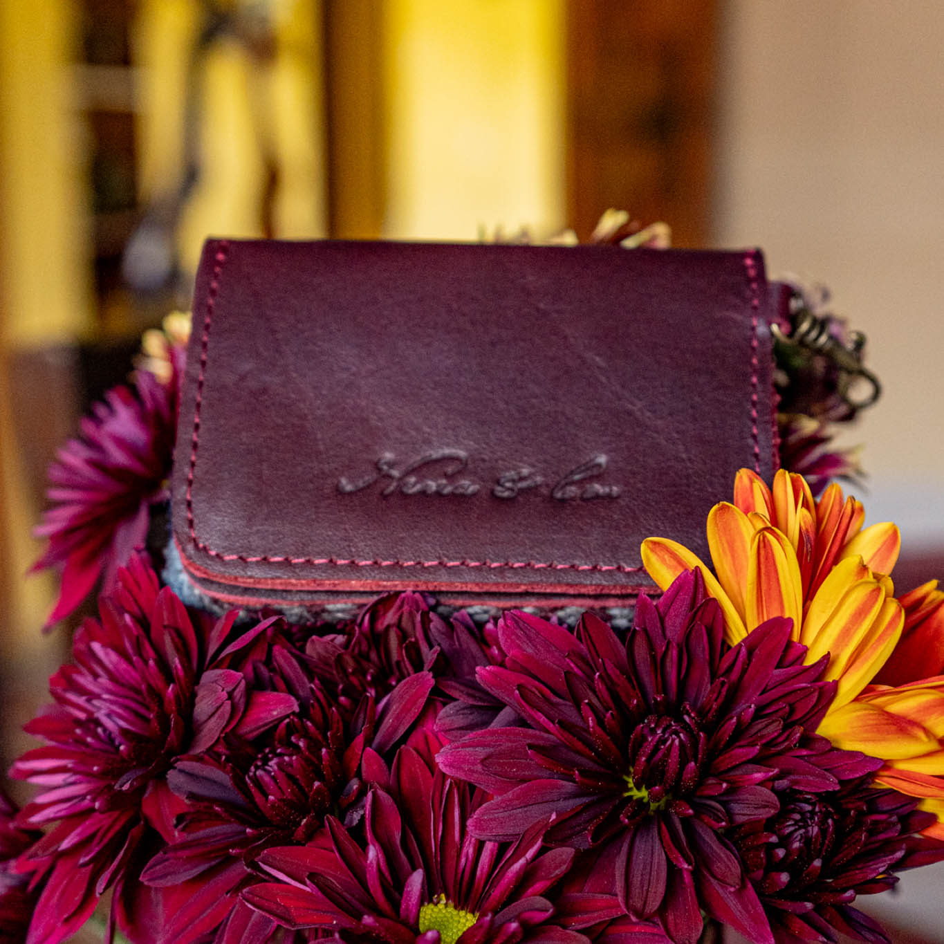 CARD CASE WITH CLASP - MEXICO TEXTILE - VINO TINTO - NO. 15854