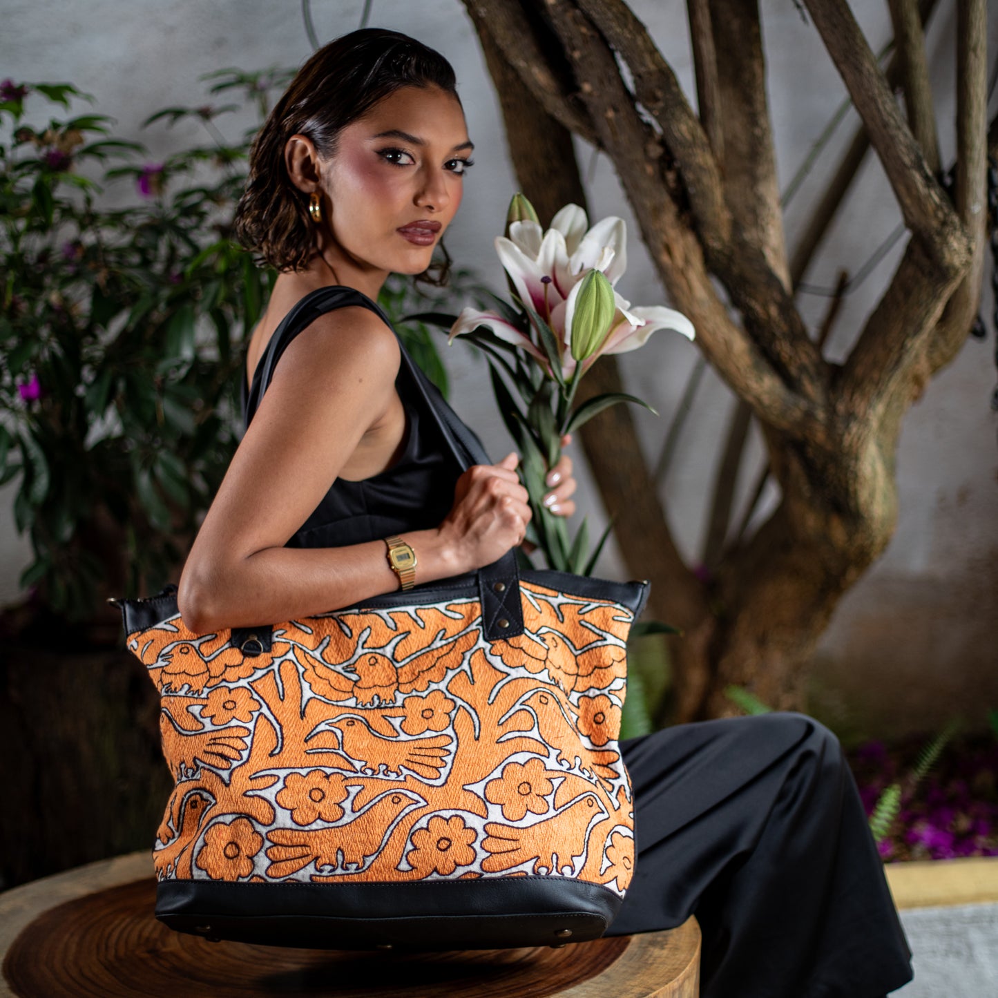 PERFECT OVERNIGHTER - OTOMÍ TEXTILE - BLACK - NO. 18193