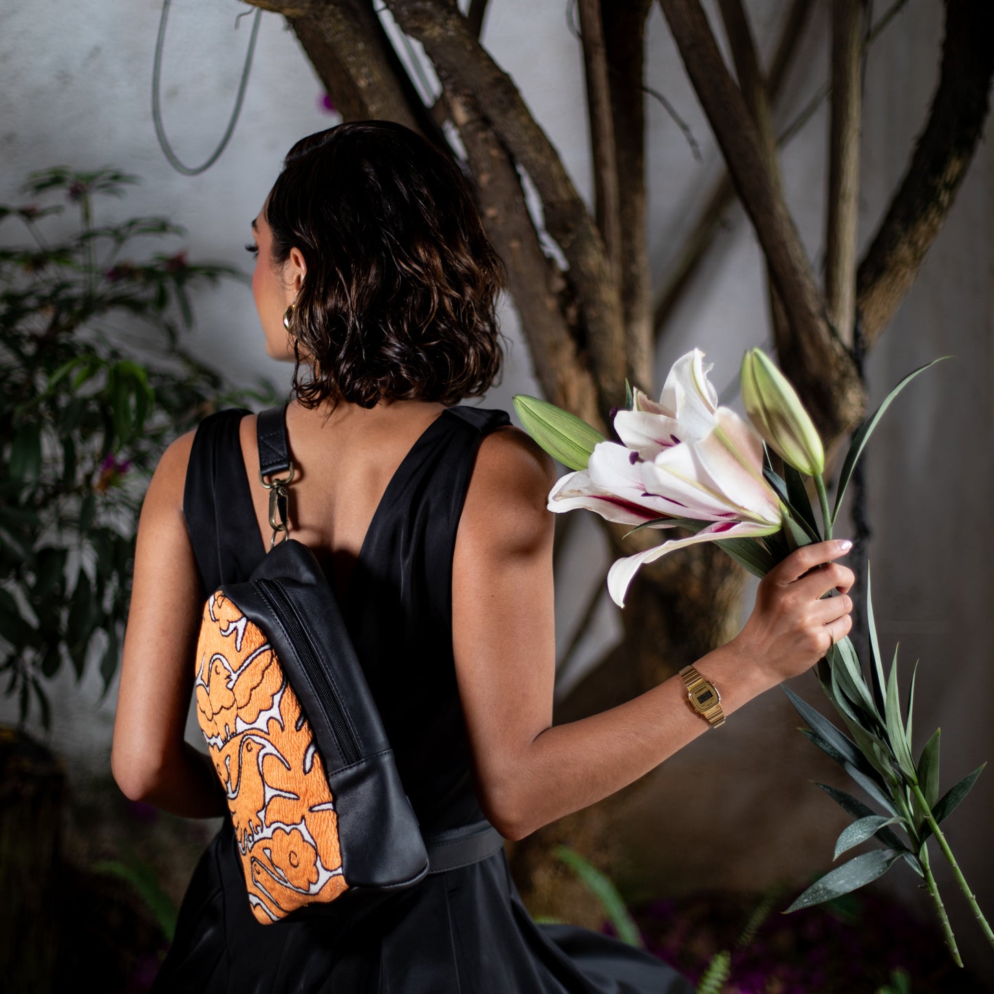 CROSSBODY SLING 2.0 - OTOMÍ TEXTILE - BLACK - NO. 18198