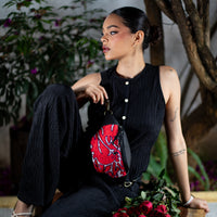 FANCY POUCH - OTOMÍ TEXTILE - BLACK - NO. 18205
