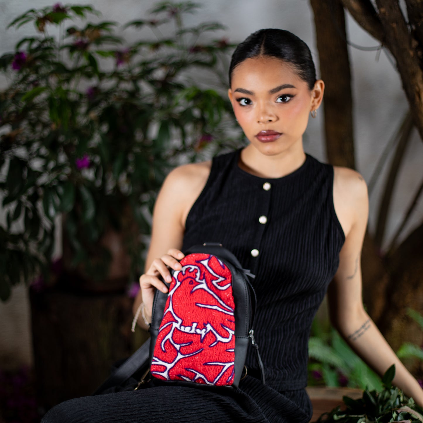 CROSSBODY SLING 2.0 - SMALL - OTOMÍ TEXTILE - BLACK - NO. 18199