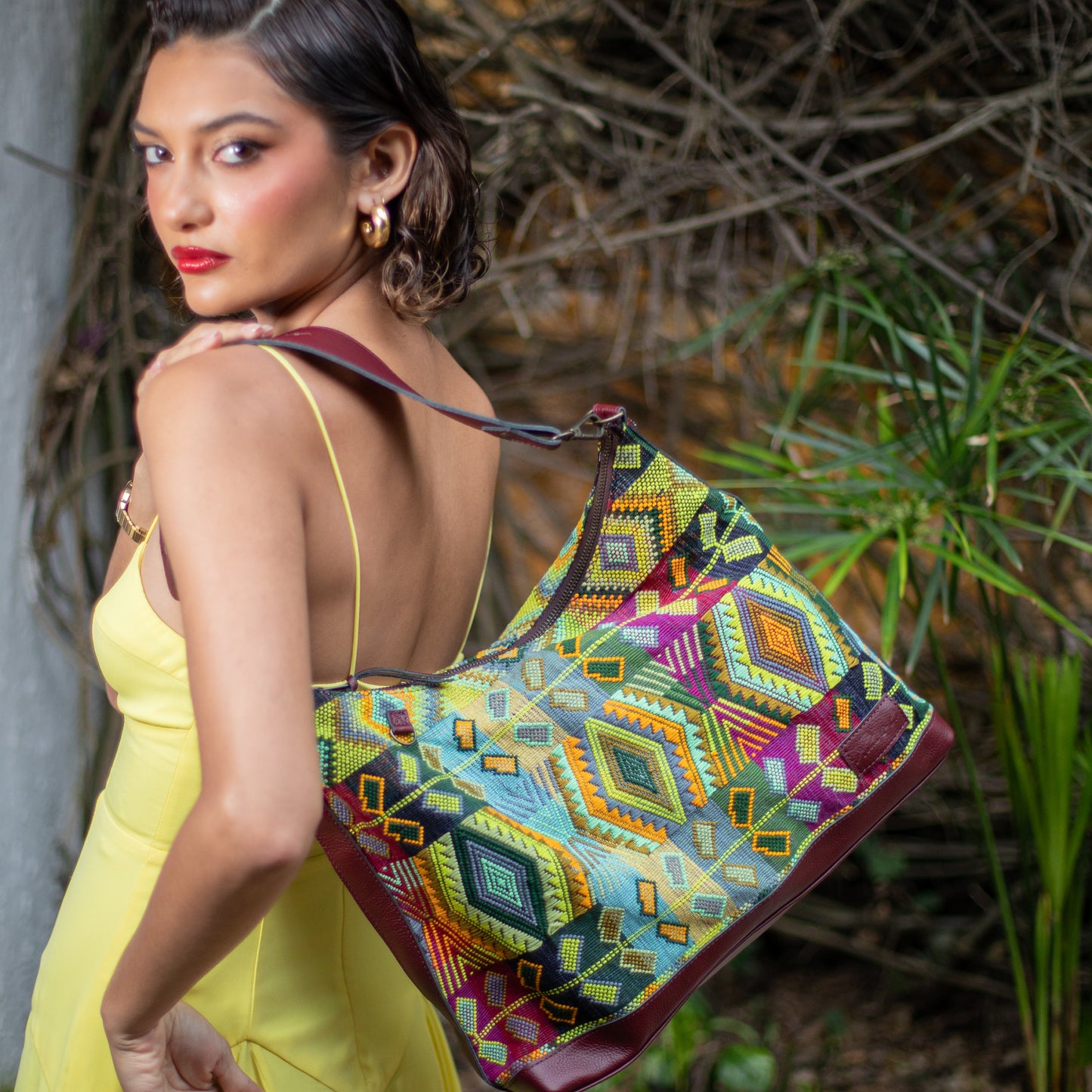 PENELOPE BAG - H&S WHEAT - AMARANTH - NO. 18369