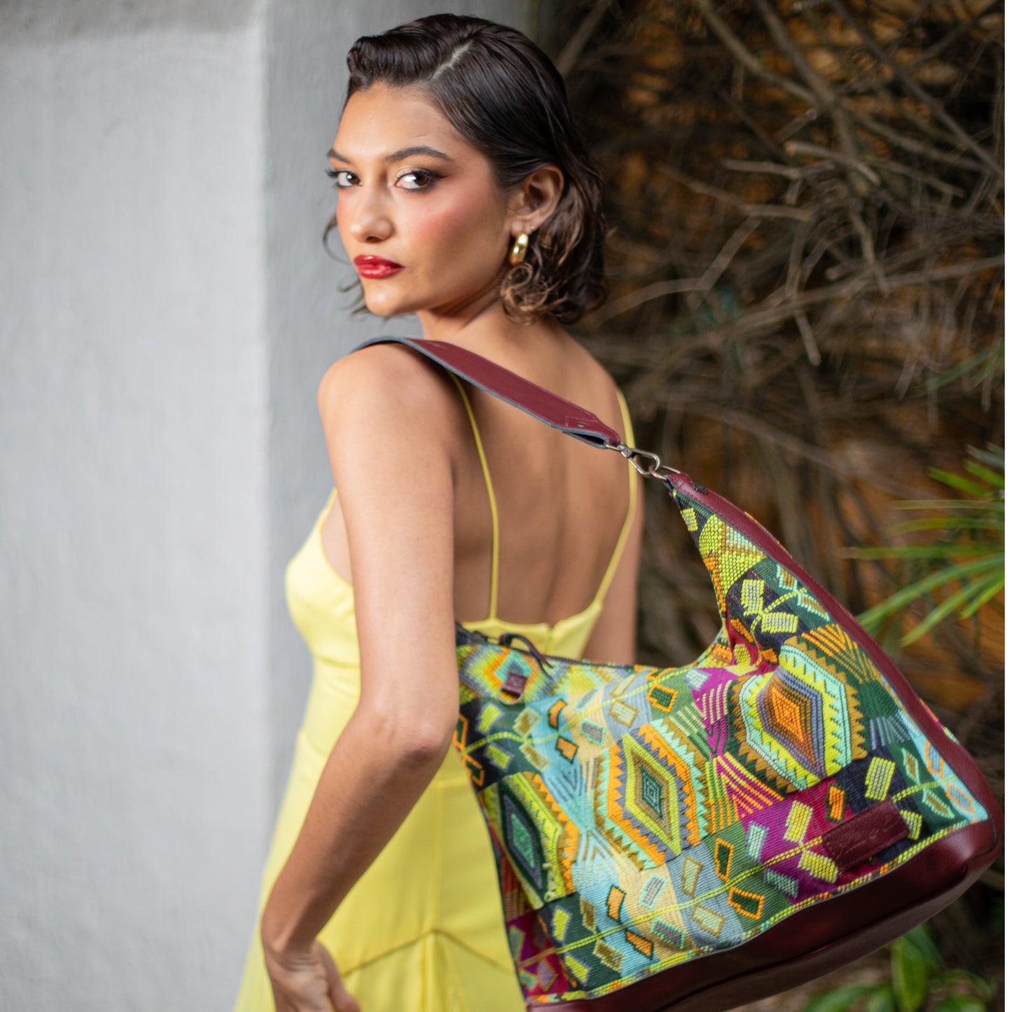 PENELOPE BAG - H&S WHEAT - AMARANTH - NO. 18369