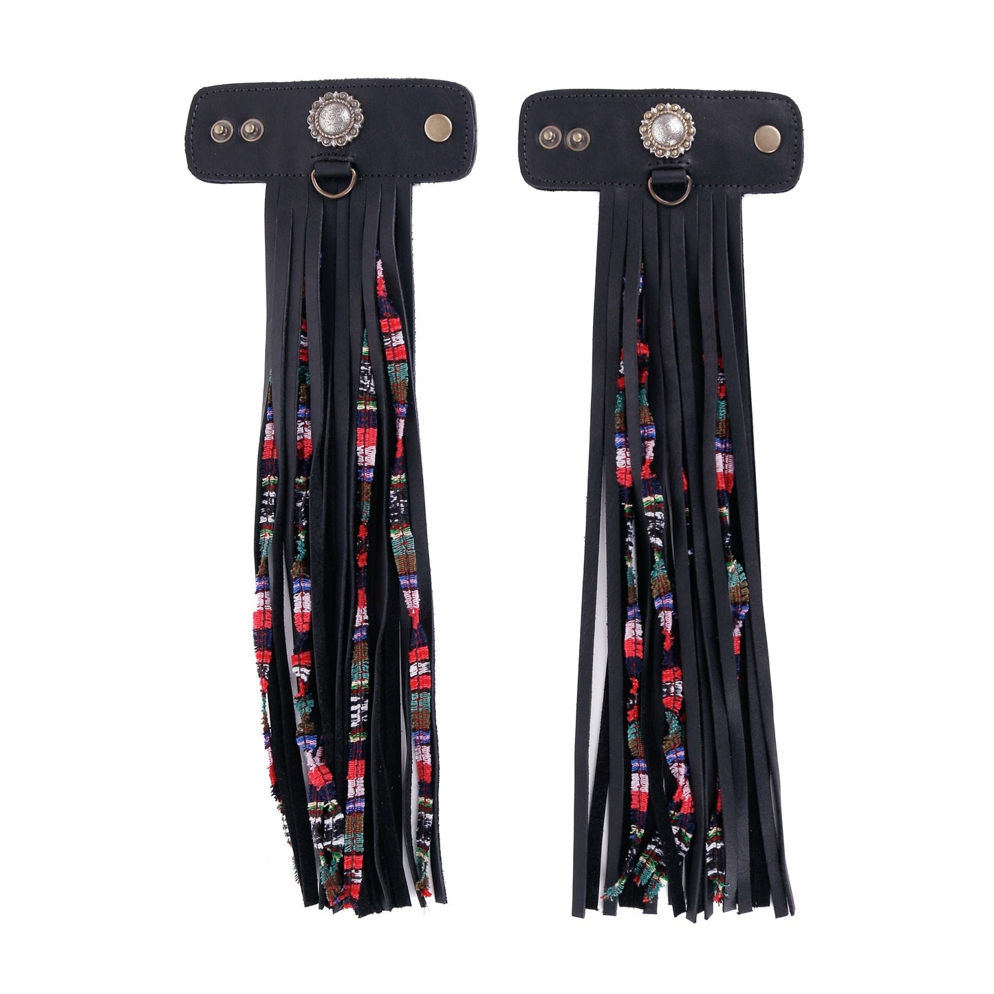 LAYERED TASSEL SET - ROPED BERRY - BLACK