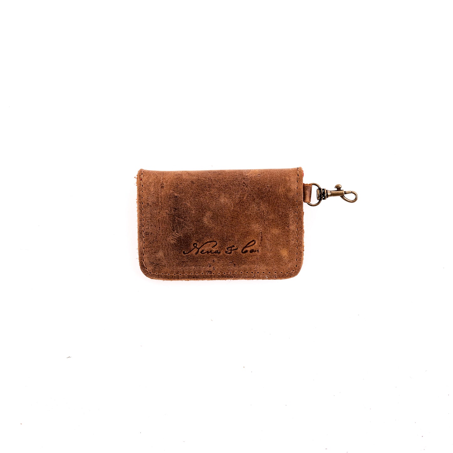 CARD WALLET - TIE DYE - UPCYCLED DENIM - CAOBA LEATHER - NO. 10006