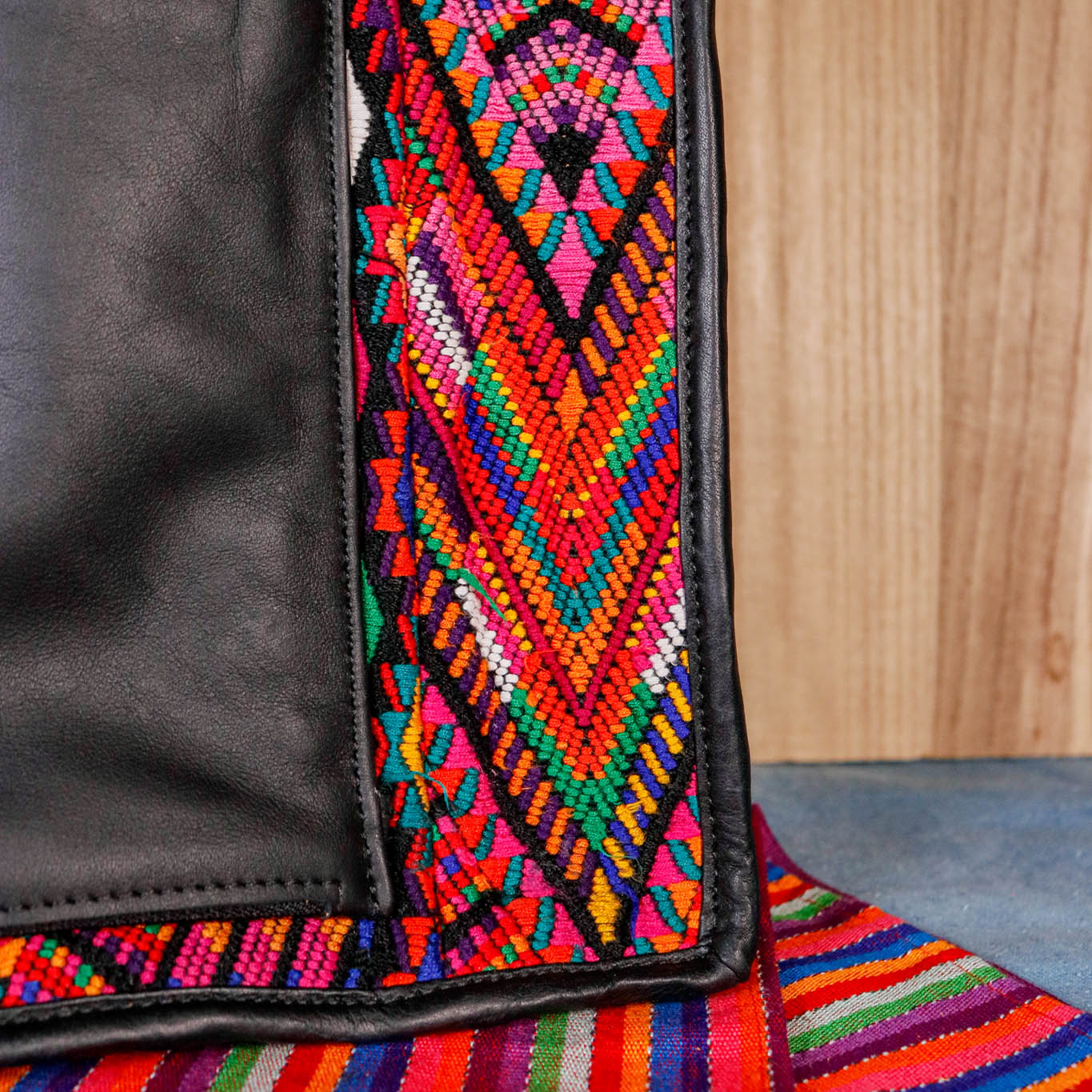 PERFECT TRAVEL TOTE - OOAK HUIPIL - BLACK - NO. 16381