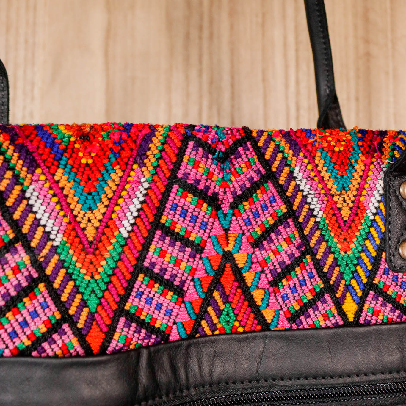 PERFECT TRAVEL TOTE - OOAK HUIPIL - BLACK - NO. 16381