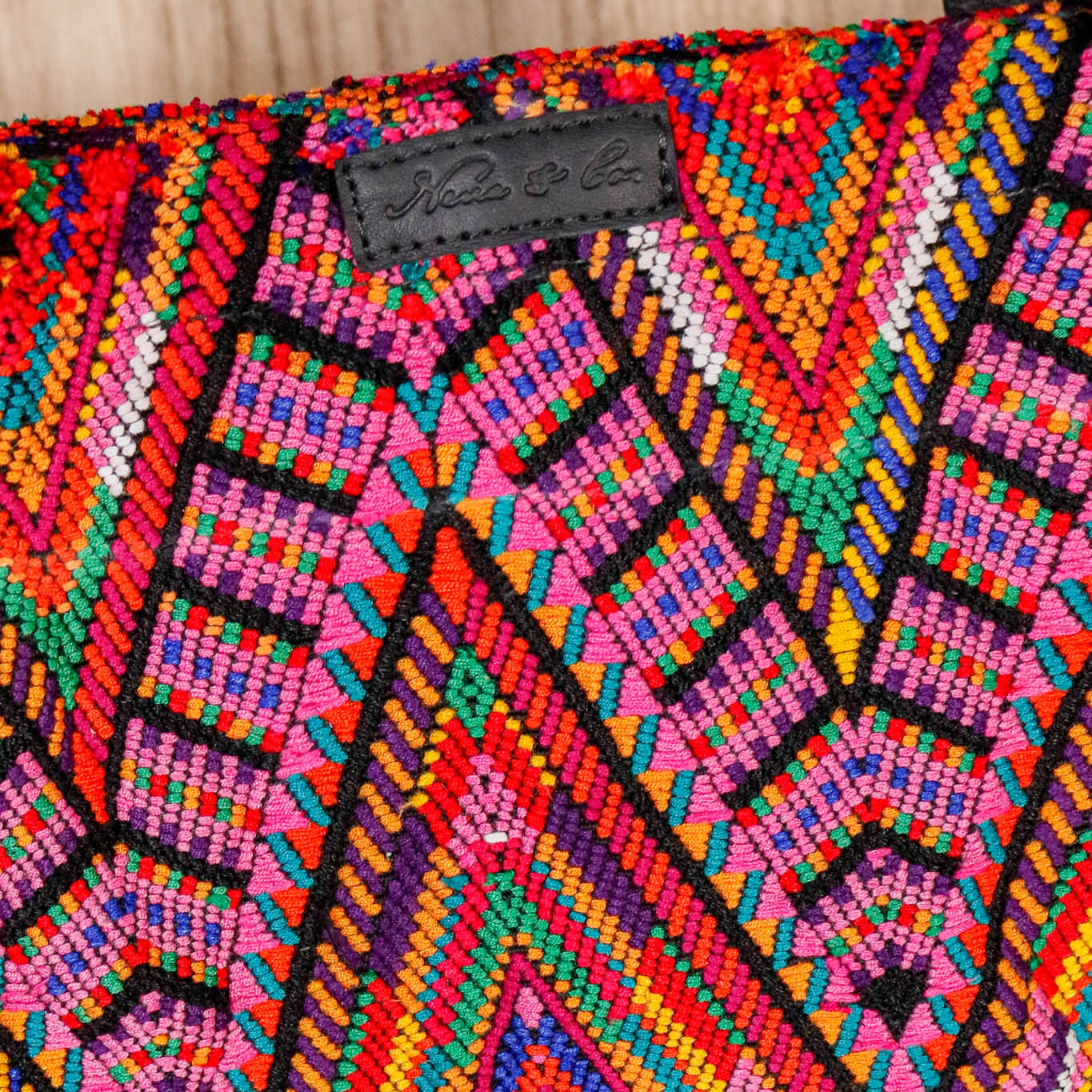 PERFECT TRAVEL TOTE - OOAK HUIPIL - BLACK - NO. 16381