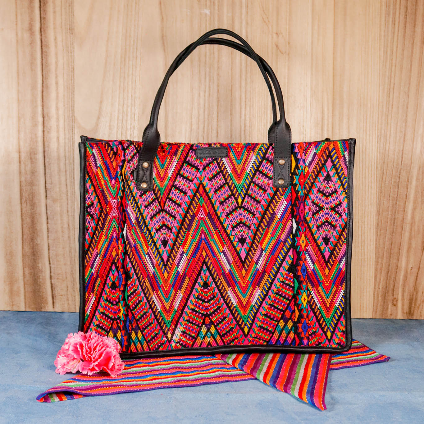 PERFECT TRAVEL TOTE - OOAK HUIPIL - BLACK - NO. 16381