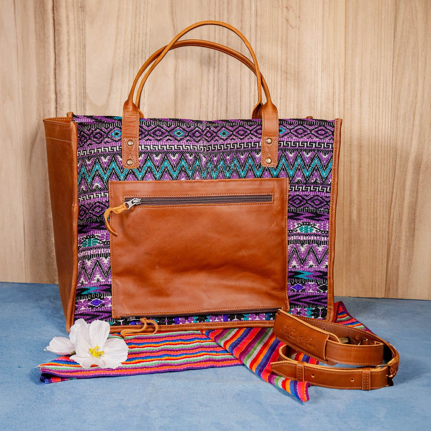 PERFECT TRAVEL TOTE - OOAK HUIPIL - CAFE - NO. 16388