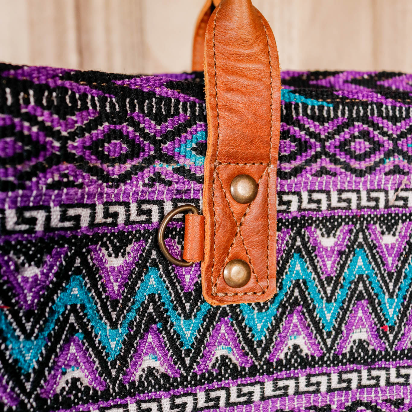 PERFECT TRAVEL TOTE - OOAK HUIPIL - CAFE - NO. 16388
