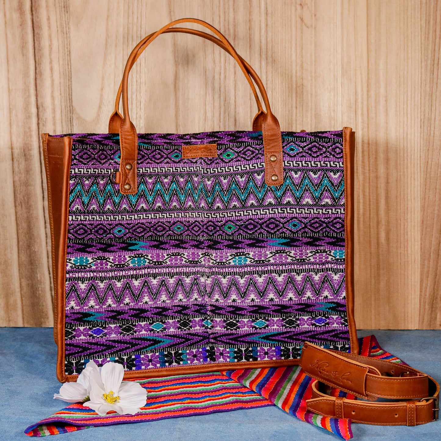 PERFECT TRAVEL TOTE - OOAK HUIPIL - CAFE - NO. 16388
