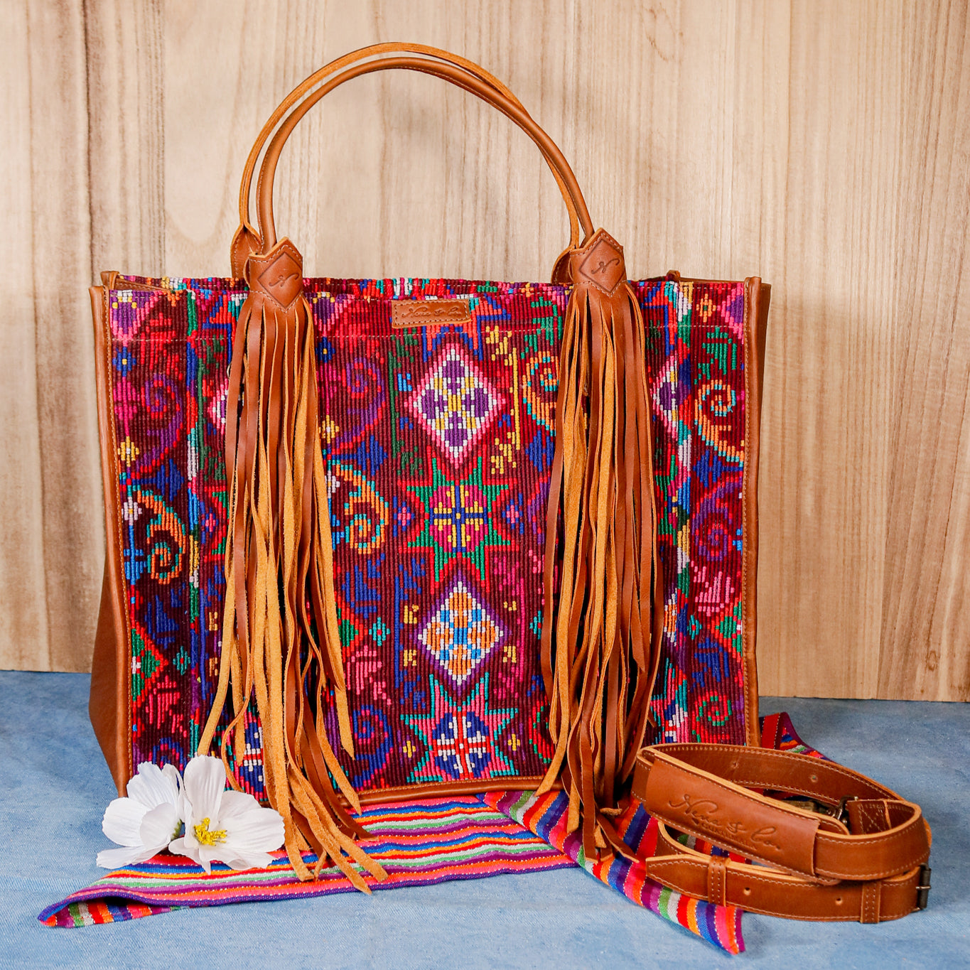 PERFECT TRAVEL TOTE - OOAK HUIPIL - CAFE - NO. 16383