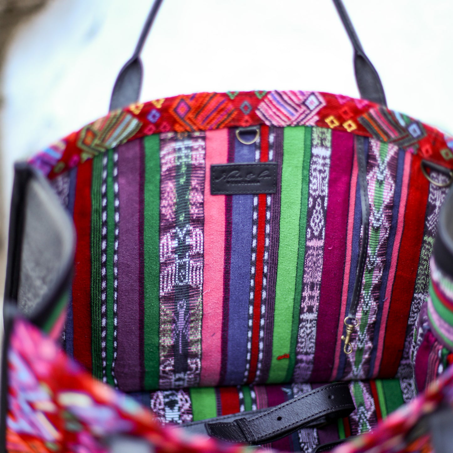 PERFECT TRAVEL TOTE - OOAK HUIPIL - BLACK - NO. 18699