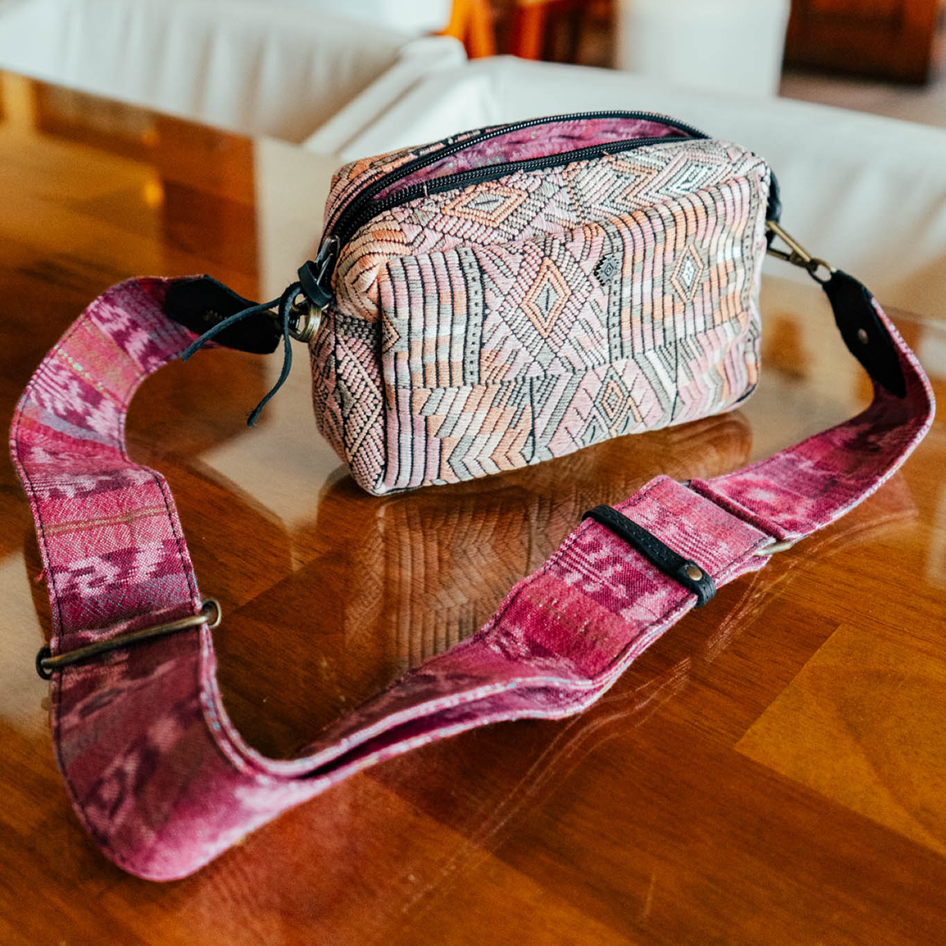 WANDER CROSSBODY BAG + STRAP SET - OOAK HUIPIL & CORTE - BLACK - NO. 15719
