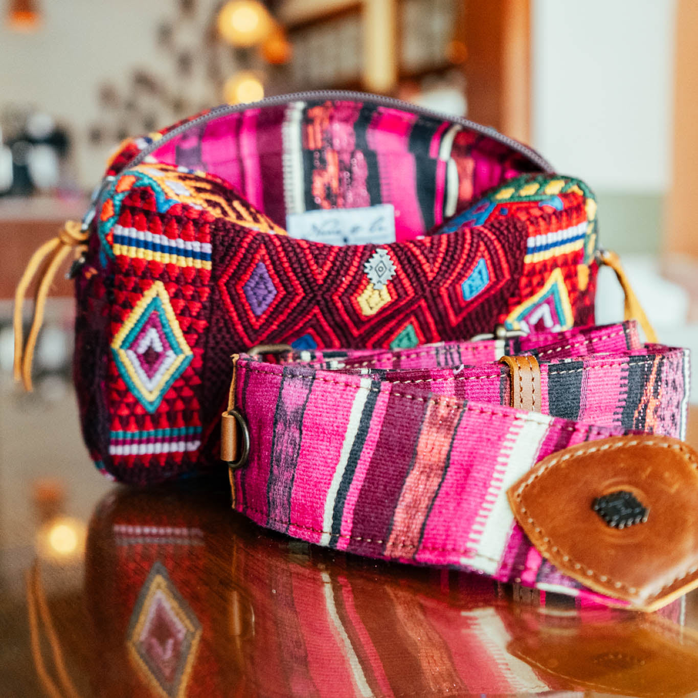 WANDER CROSSBODY BAG + STRAP SET - OOAK HUIPIL & CORTE - CAFE - NO. 15723