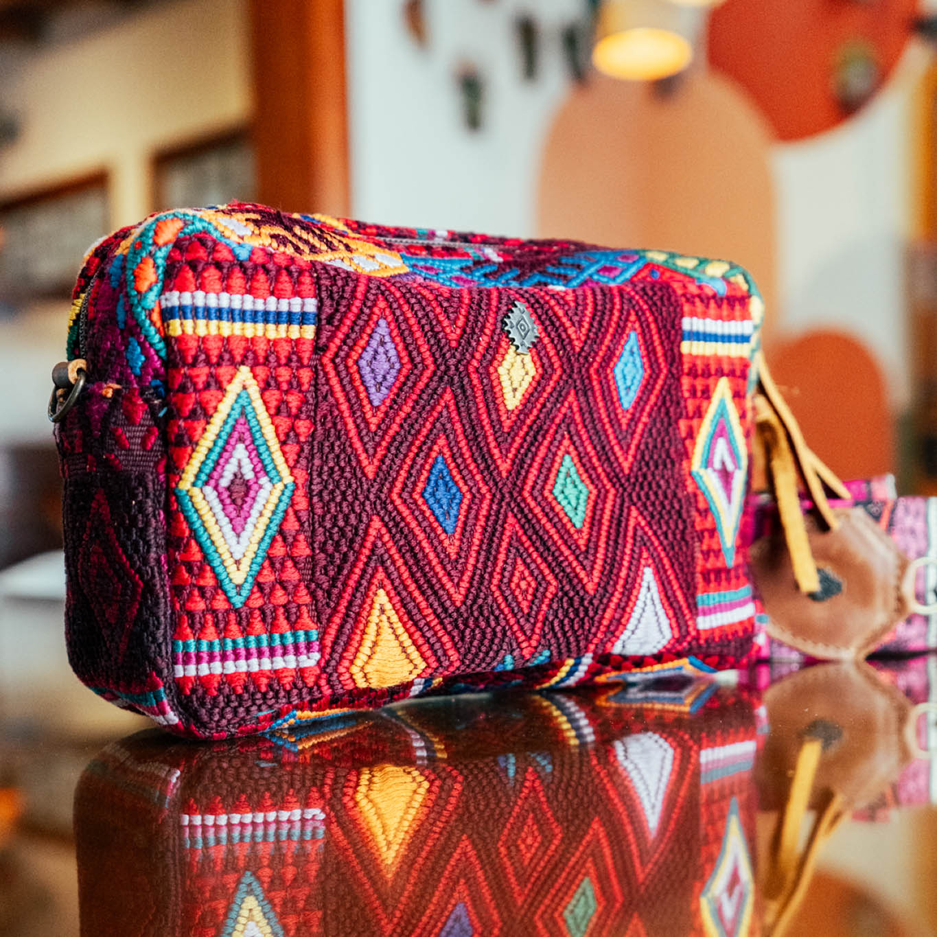 WANDER CROSSBODY BAG + STRAP SET - OOAK HUIPIL & CORTE - CAFE - NO. 15723