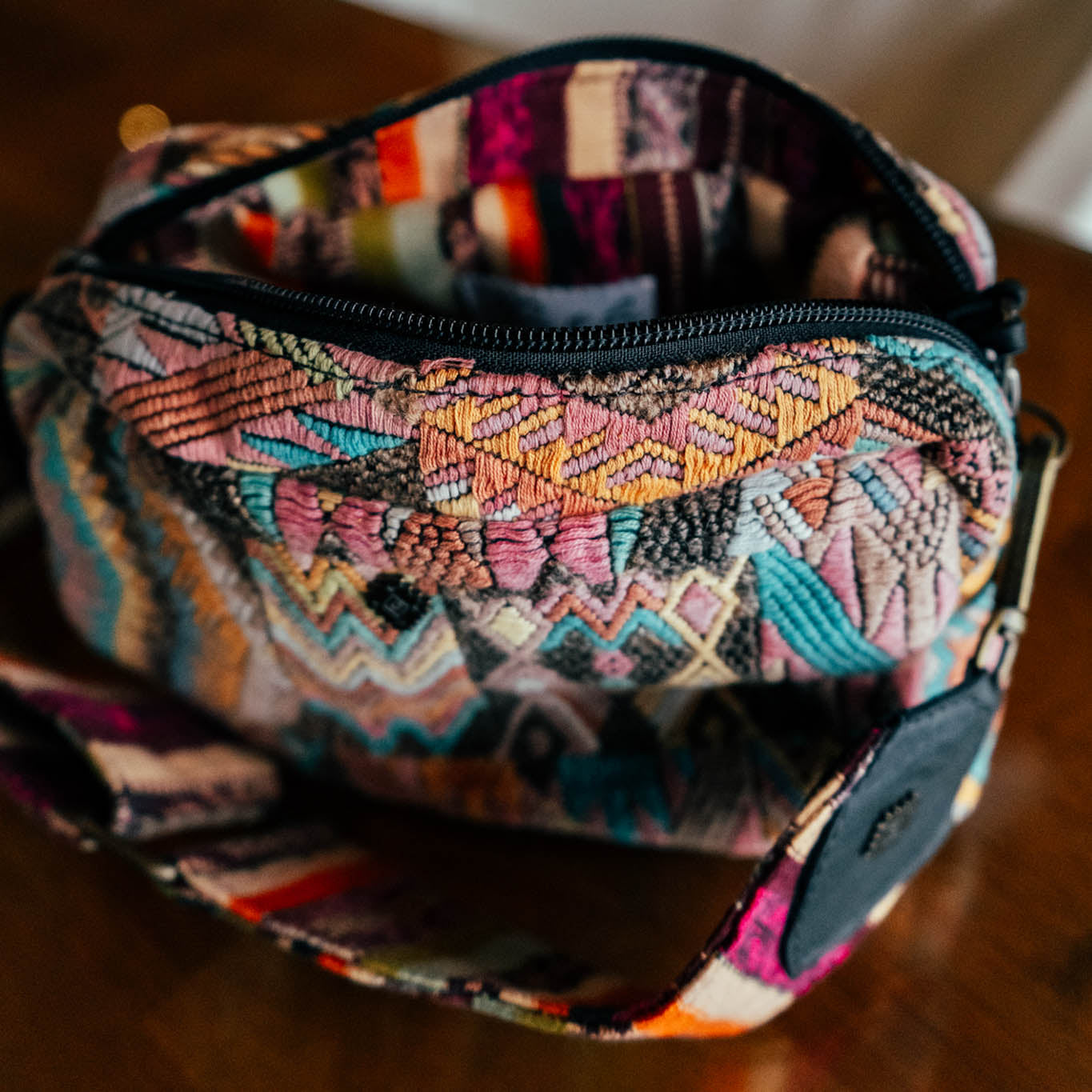 WANDER CROSSBODY BAG + STRAP SET - OOAK HUIPIL & CORTE - BLACK - NO. 15718