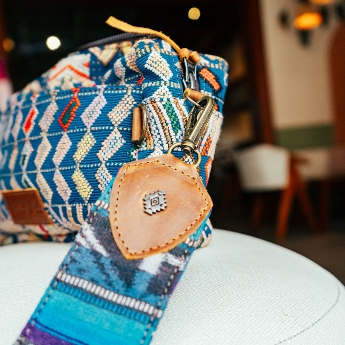 LARGE WANDER CROSSBODY BAG + STRAP SET - OOAK HUIPIL & CORTE - CAFE - NO. 15730