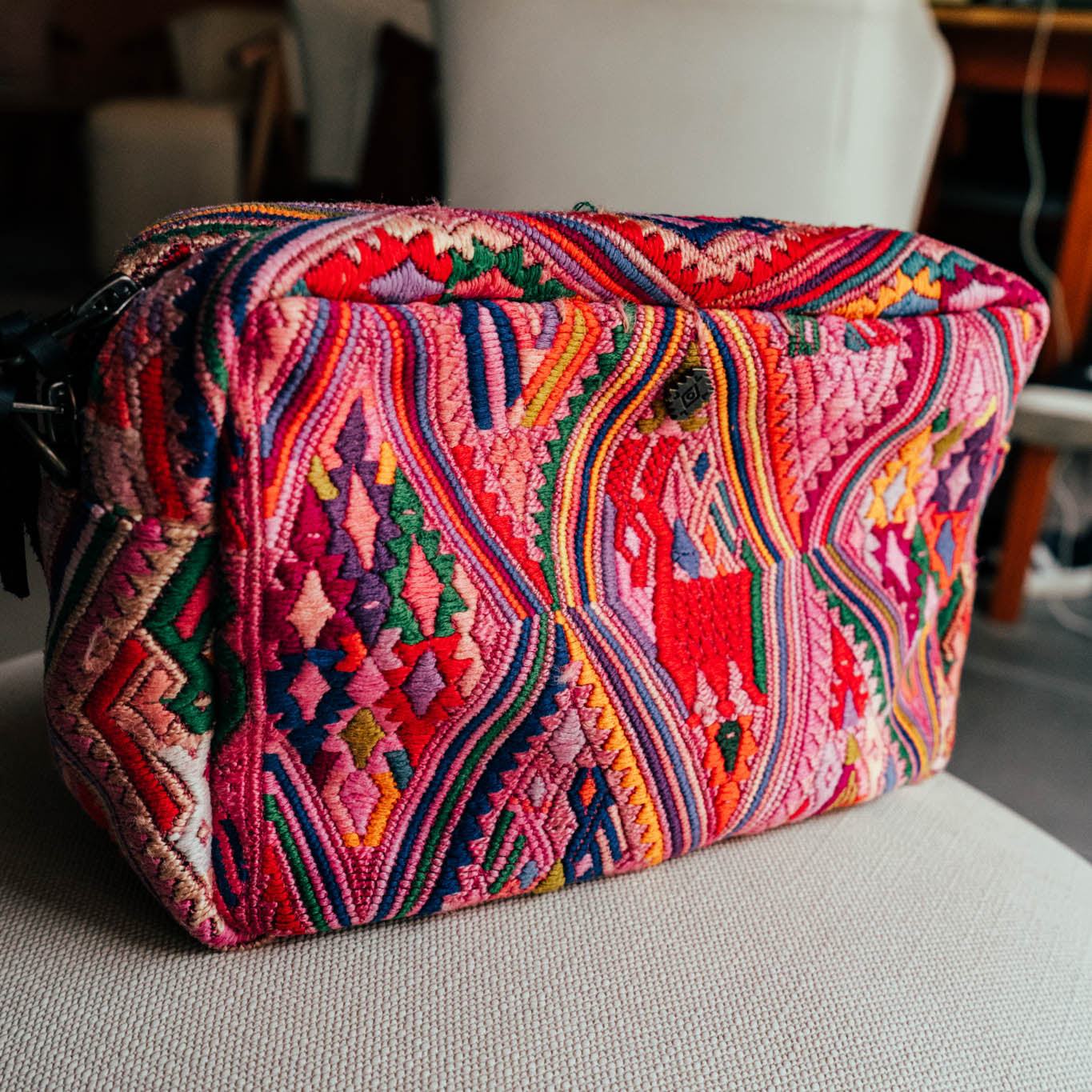 LARGE WANDER CROSSBODY BAG + STRAP SET - OOAK HUIPIL & CORTE - BLACK - NO. 15726