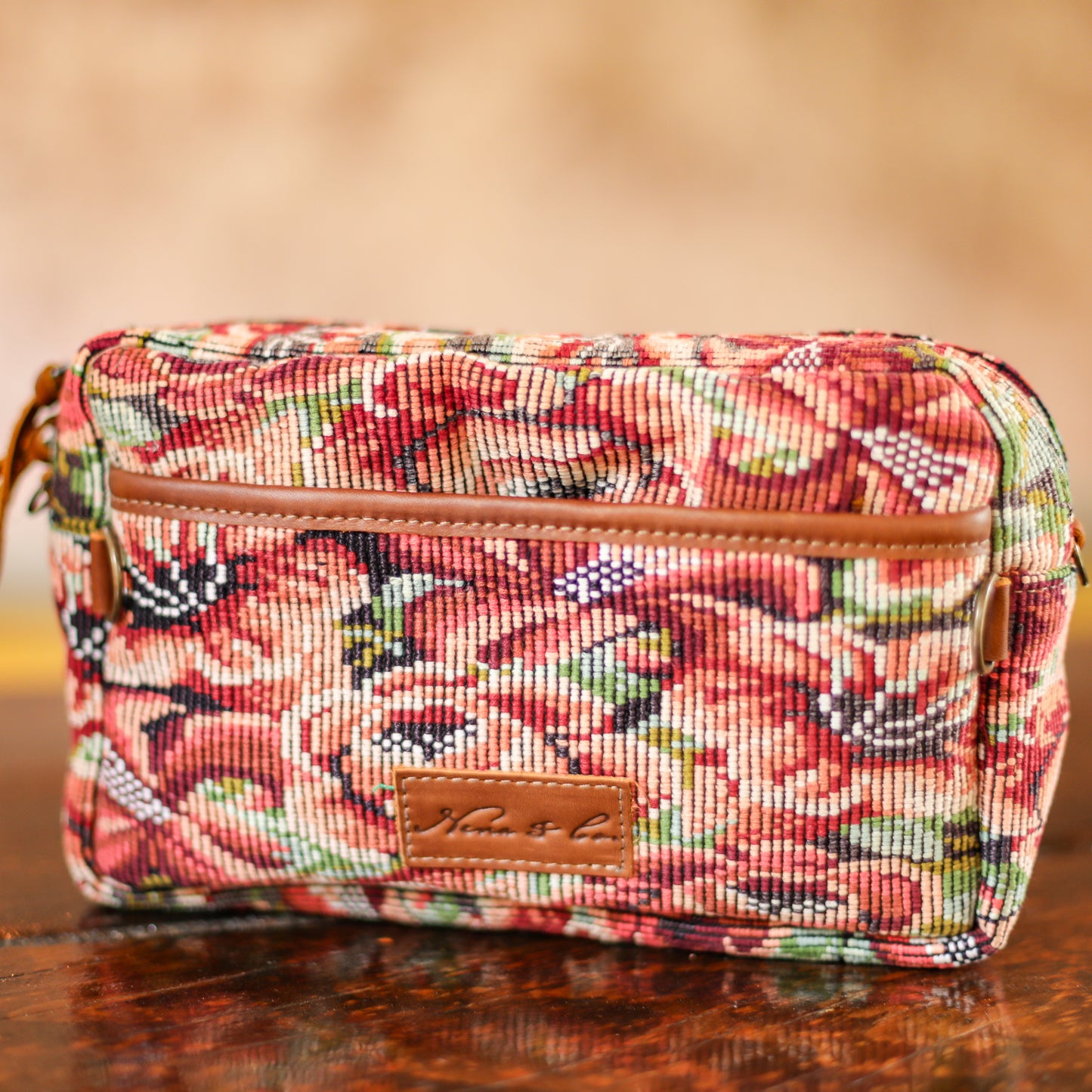 WANDER CROSSBODY BAG - LARGE - OOAK HUIPIL - CAFE - NO. 200458