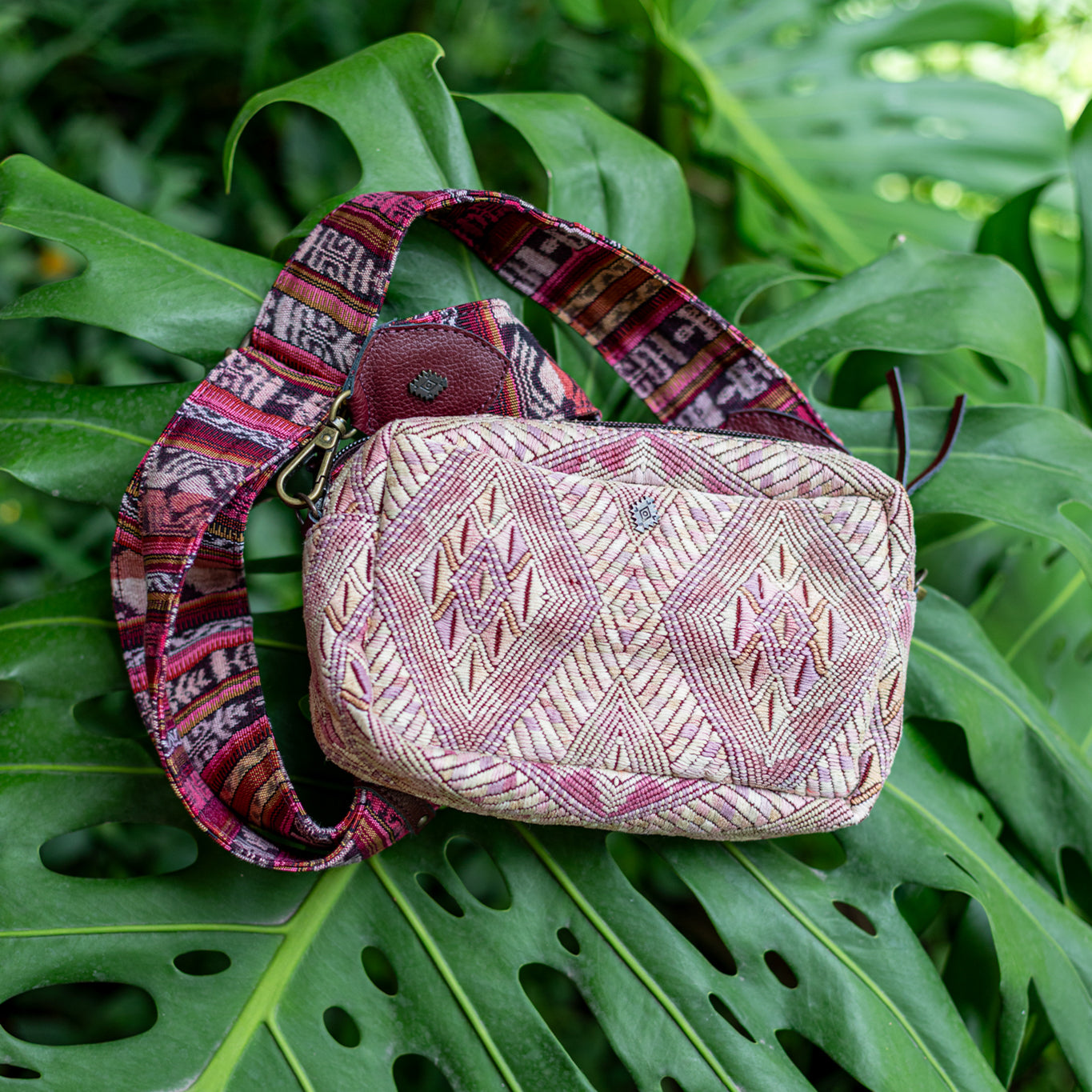 WANDER CROSSBODY SET - OOAK HUIPIL - AMARANTH - NO. 17880