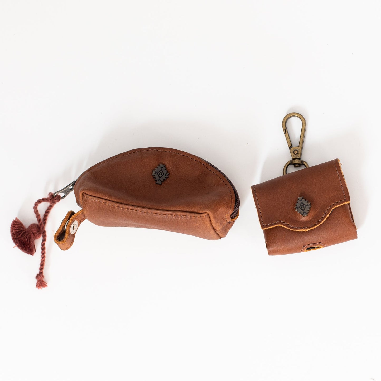 MINI DOME CLUTCH & AIRPOD PRO CASE SET - CAFE LEATHER