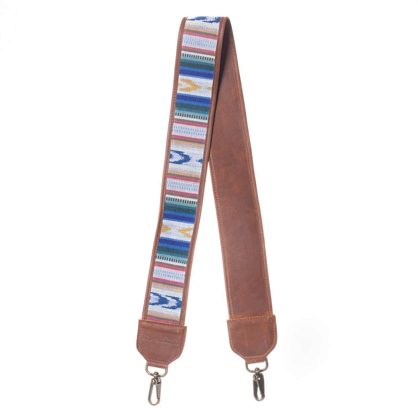 BAG STRAP - ARTISAN COLLECTION - DUNA AZUL - CAFE LEATHER