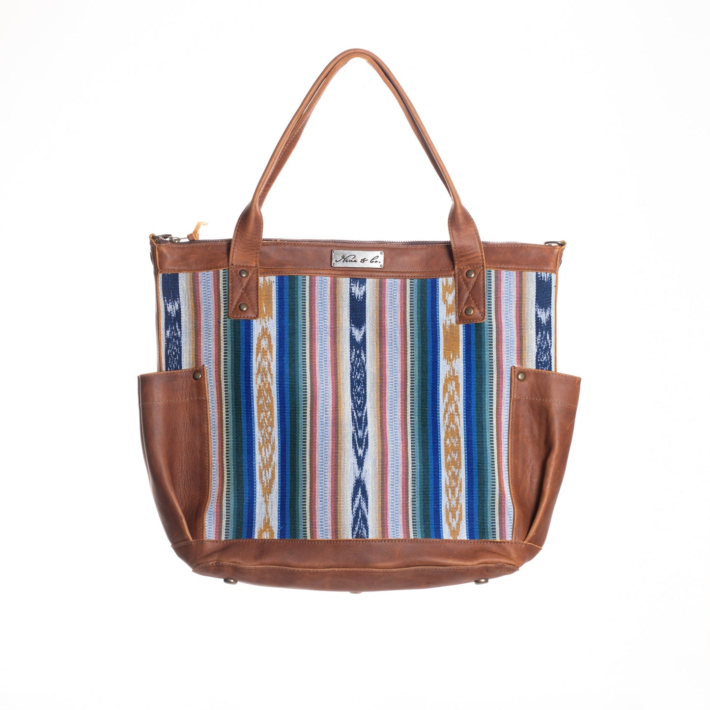 THE PERFECT BAG FULL - ARTISAN COLLECTION - DUNA AZUL - CAFE LEATHER