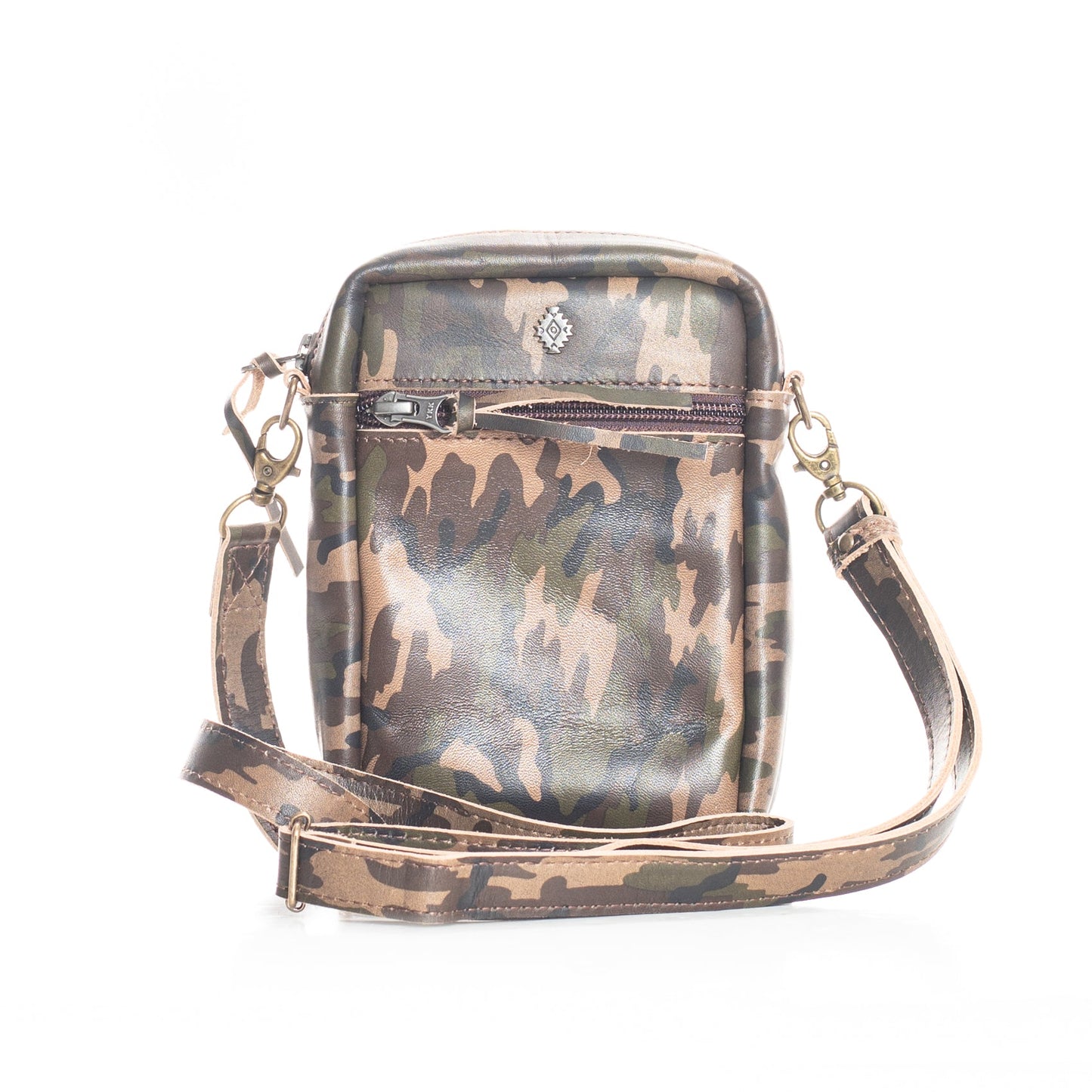 CROSSBODY TRAVEL BAG - FULL LEATHER COLLECTION - CAMOUFLAGE LEATHER