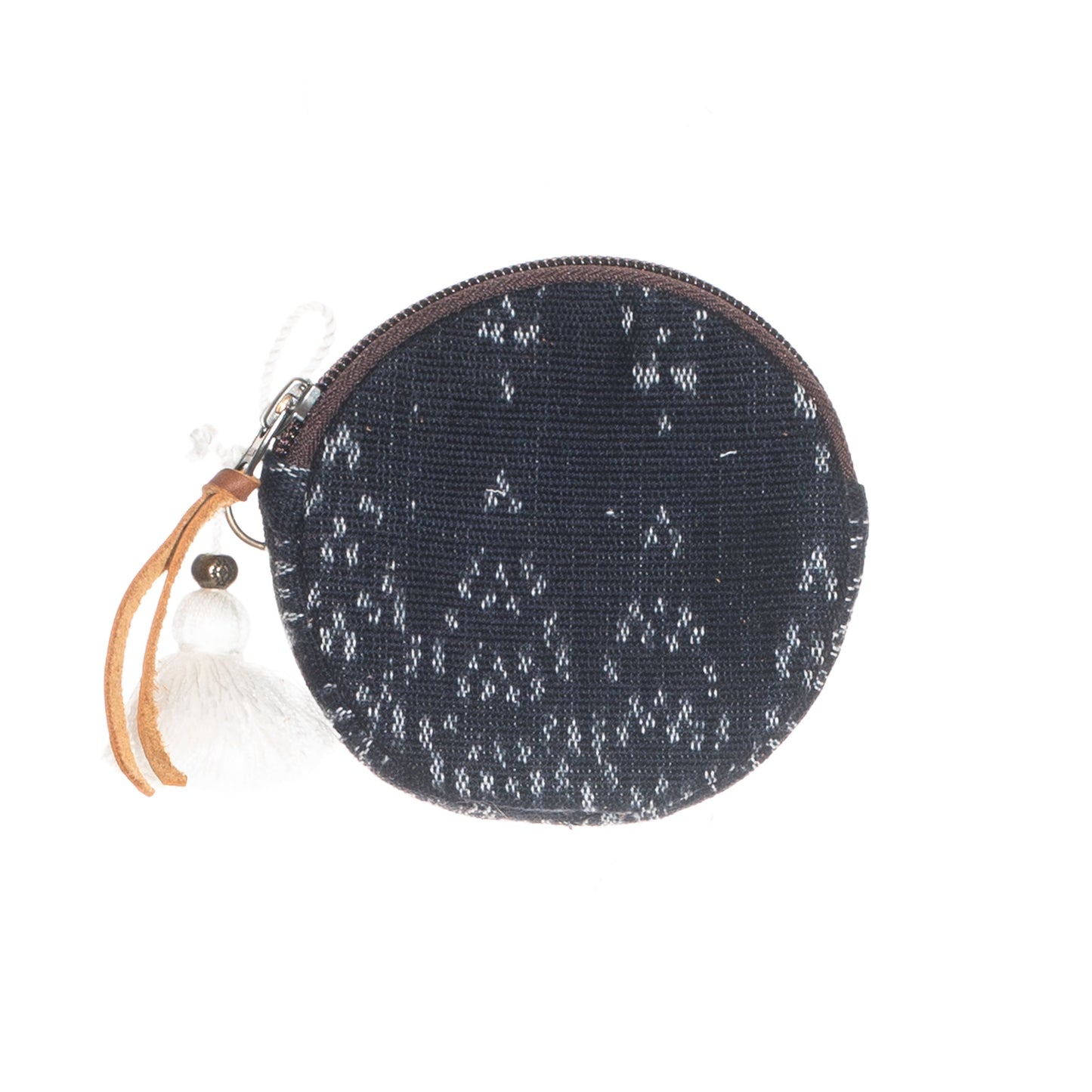 CIRCLE COIN PURSE - INDIGO JASPE - CAFE