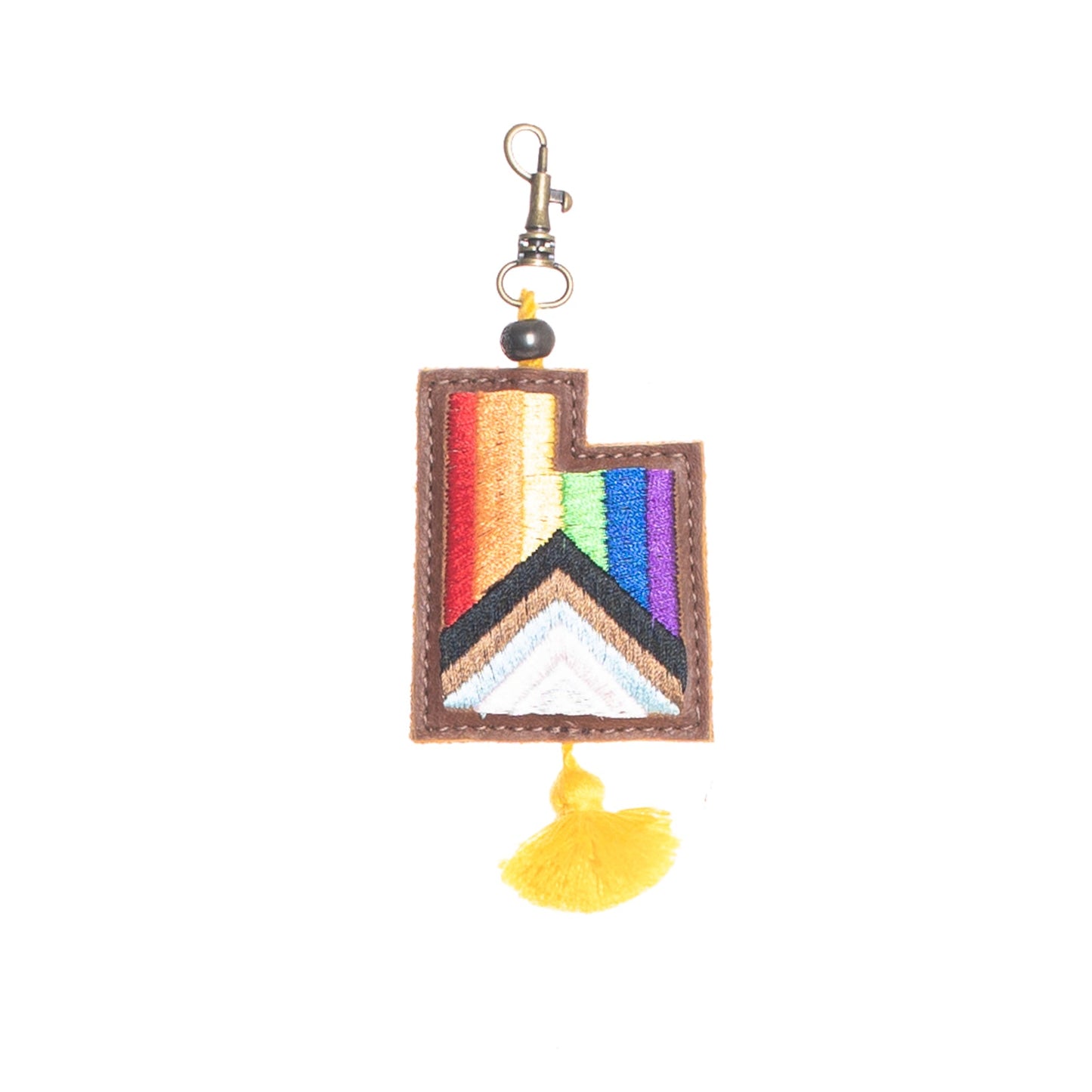 UTAH PRIDE - LEATHER CHARM WITH TASSEL - CAFE