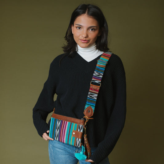 **CLOSEOUT** EVERYTHING CLUTCH WITH 3 D-RINGS - BAJA - CAFE LEATHER