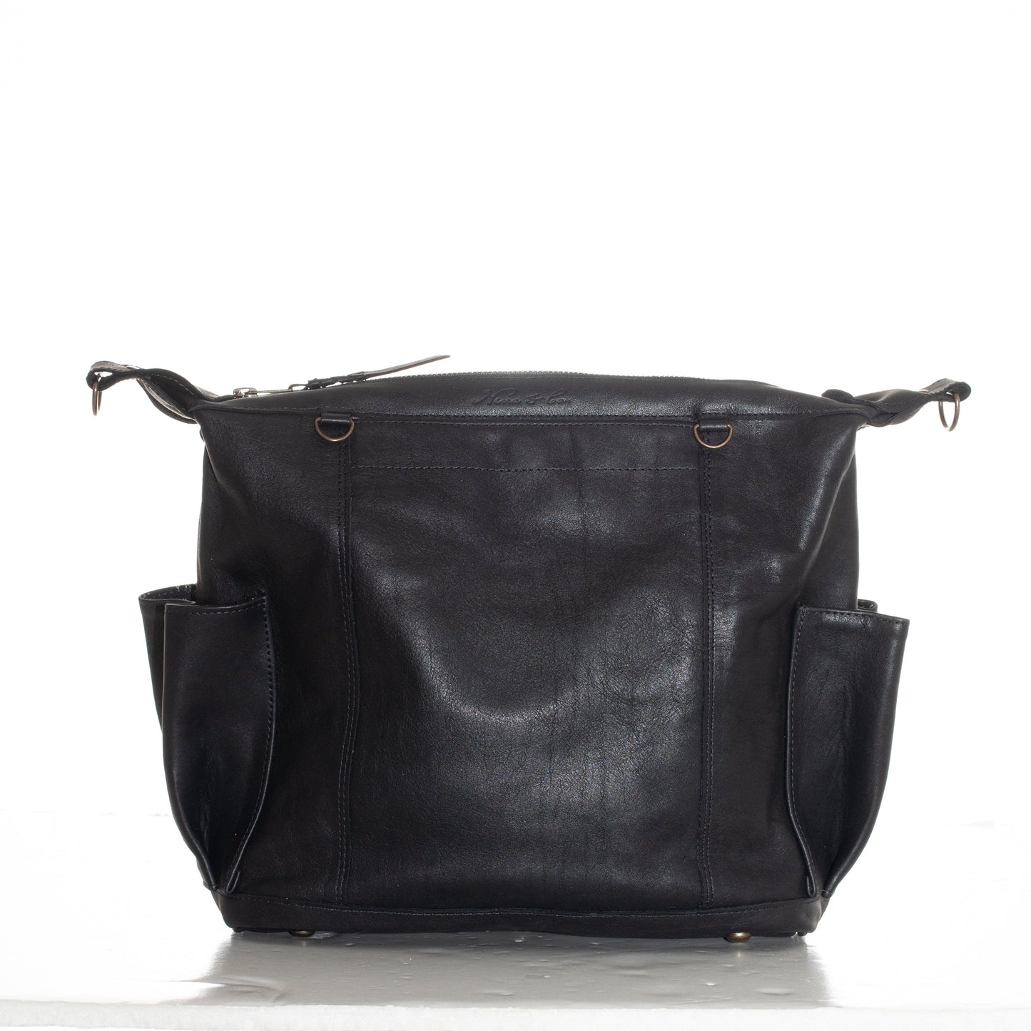 BEATRIZ CONVERTIBLE DAY BAG - MEDIUM - FULL LEATHER - BLACK