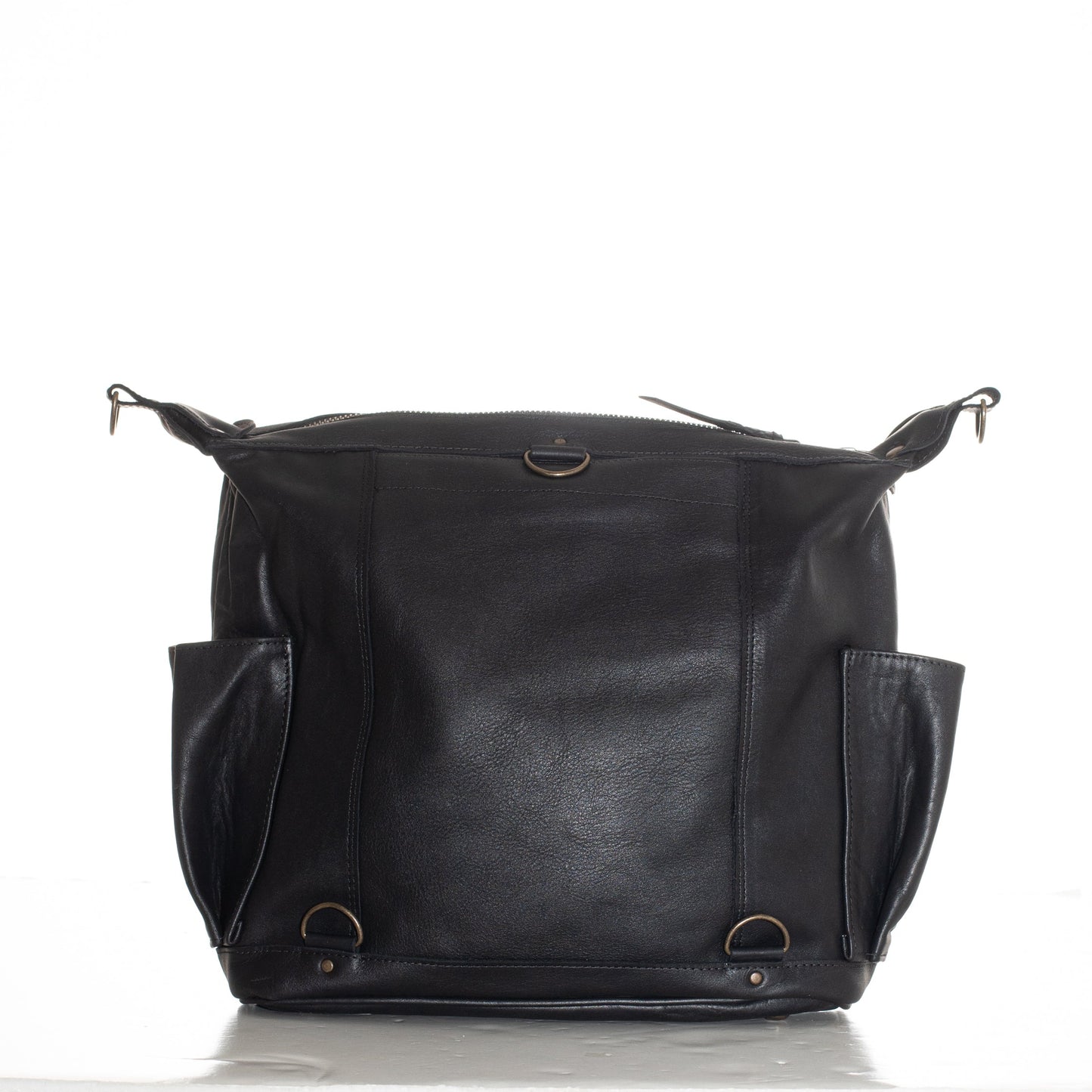 BEATRIZ CONVERTIBLE DAY BAG - MEDIUM - FULL LEATHER - BLACK