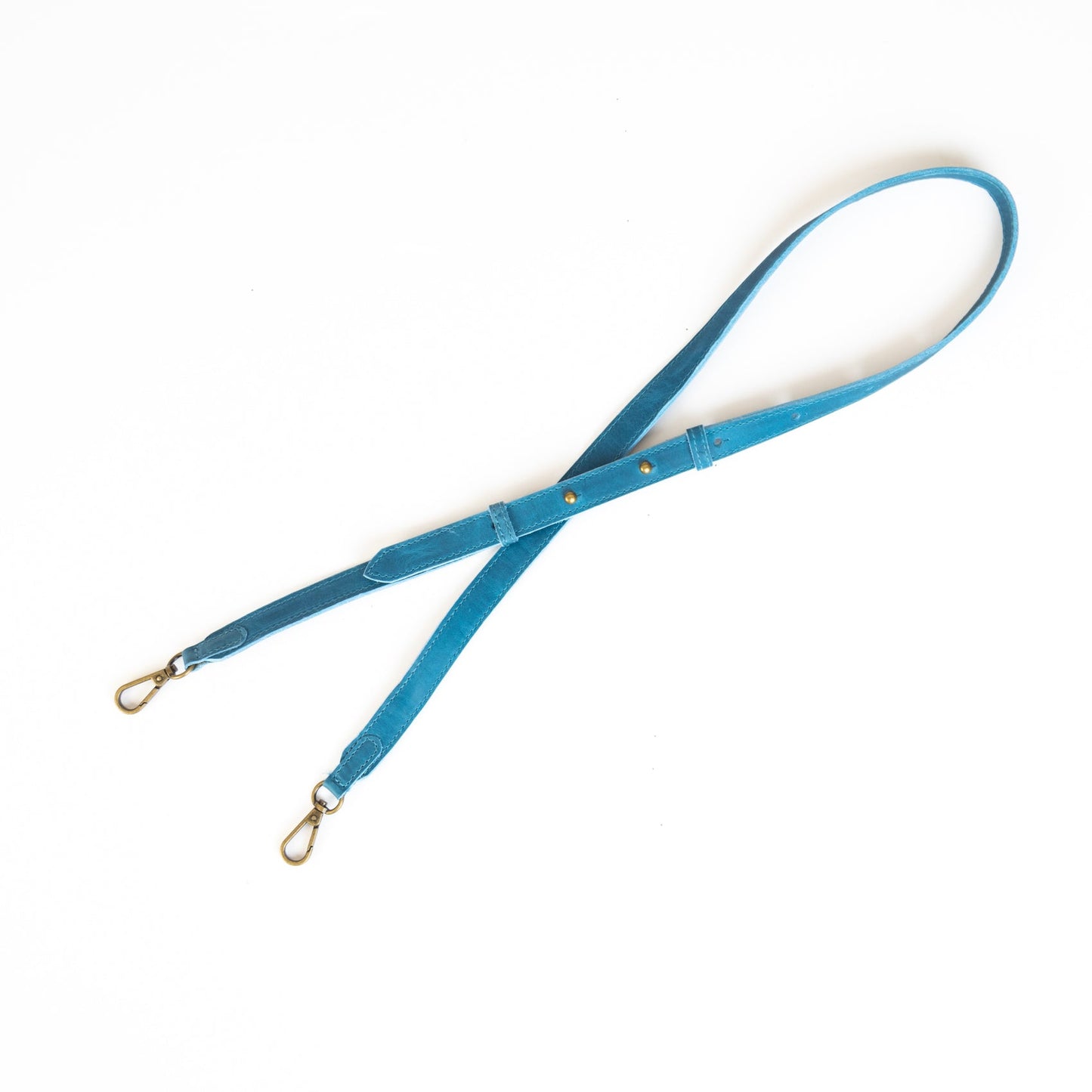 PRIMA BAG STRAP - FULL LEATHER COLLECTION - CERULEAN