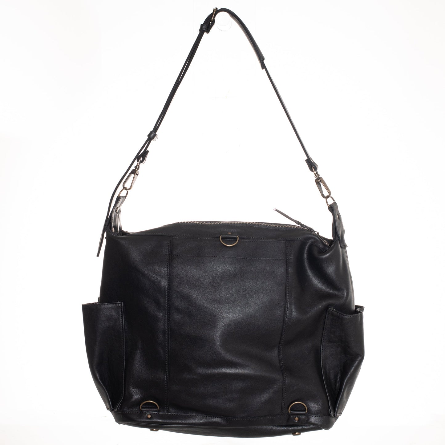 BEATRIZ CONVERTIBLE DAY BAG - FULL LEATHER - BLACK