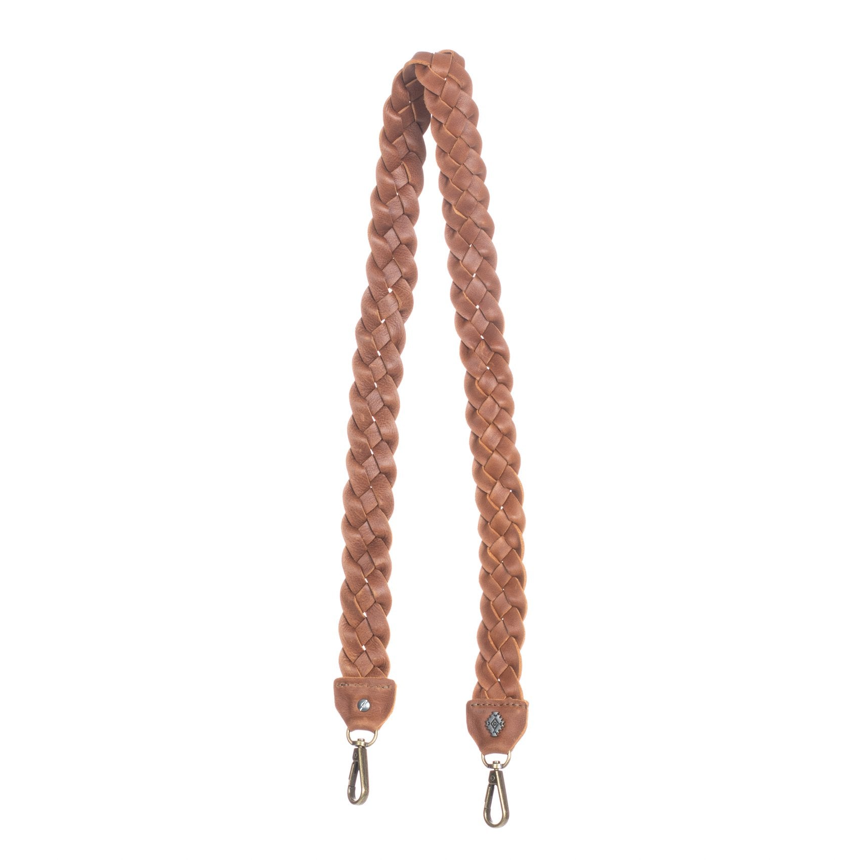 Braided Crossbody Strap - Full Leather - Cafe