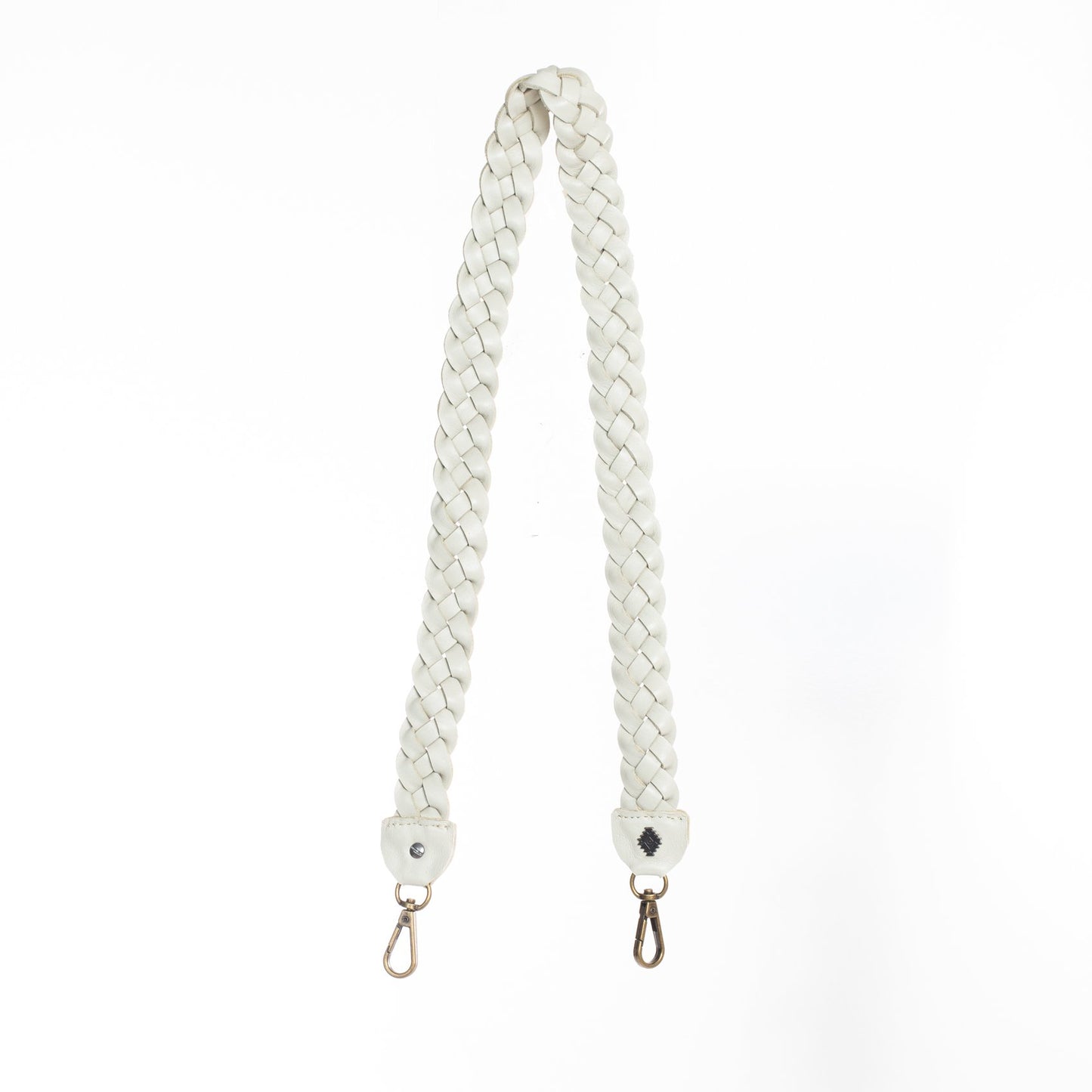 BRAIDED CROSSBODY STRAP - FULL LEATHER - BONE