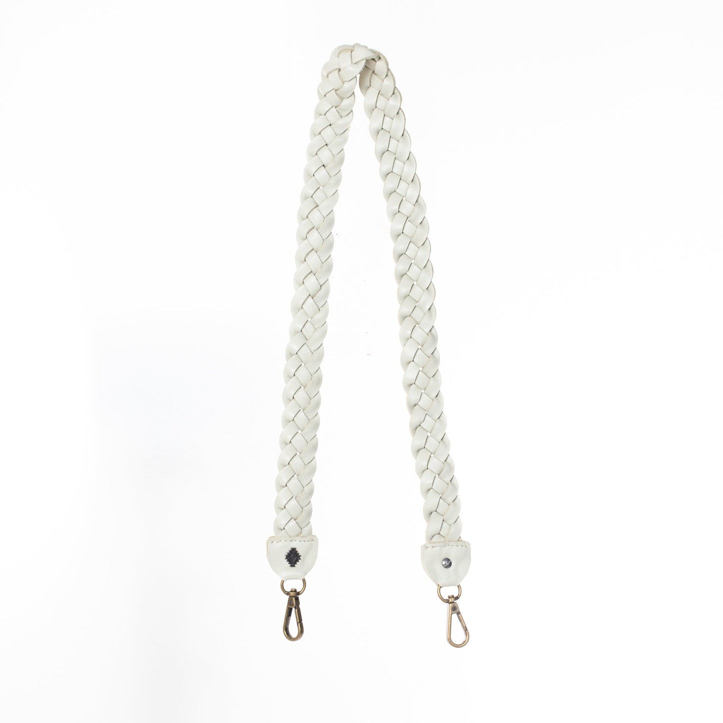 BRAIDED CROSSBODY STRAP - FULL LEATHER - BONE