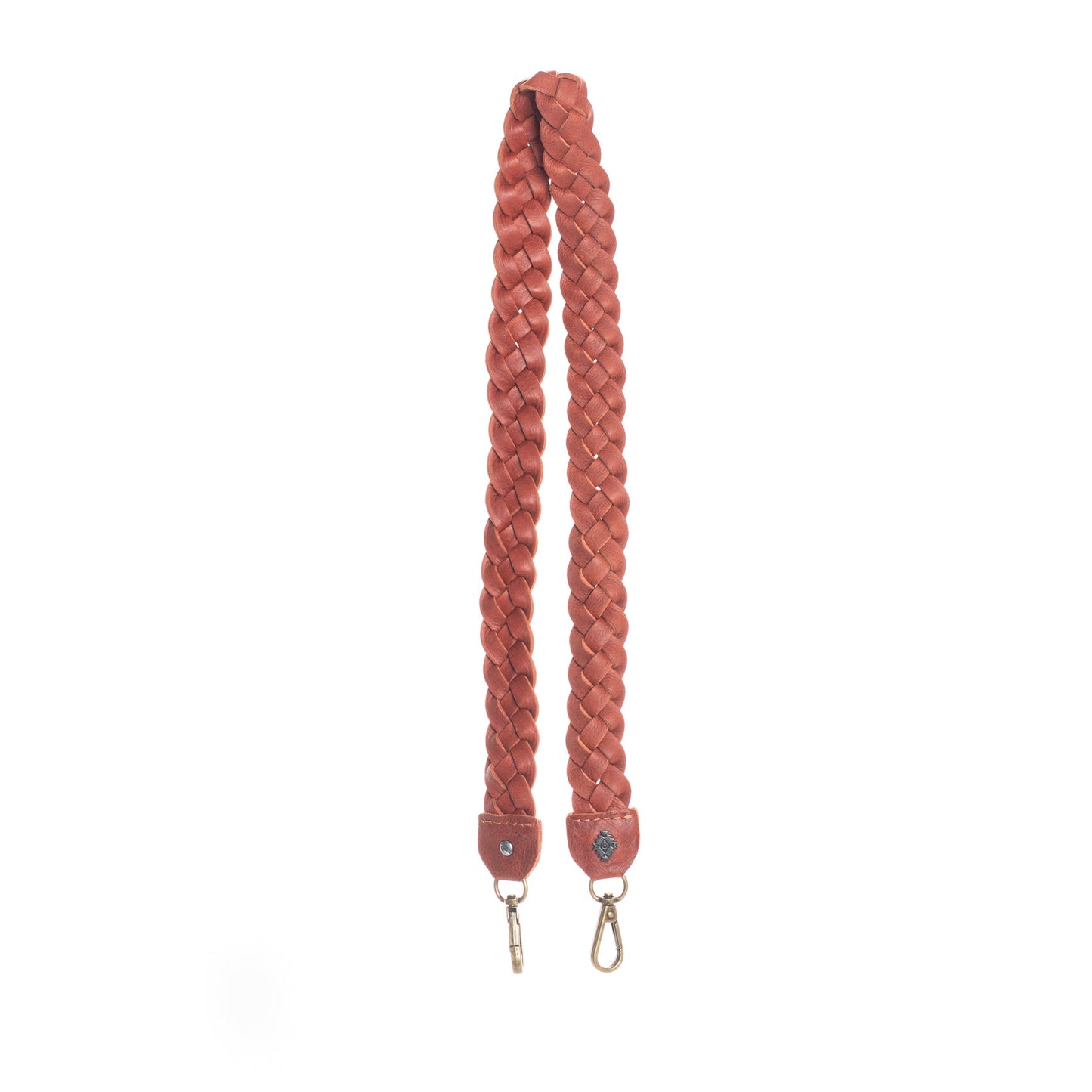 BRAIDED CROSS BODY STRAP - ARTISAN FULL LEATHER - SIENNA